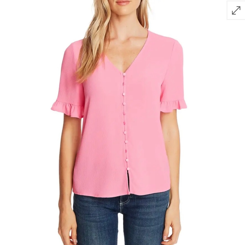 Cece Ruffle Sleeve Blouse